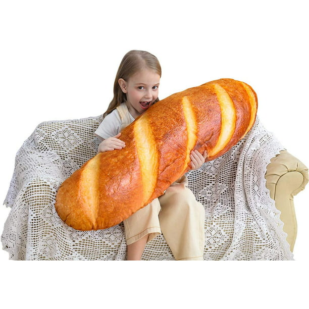 3D Simulation Bread Shape Pillow Soft Lumbar Back Cushion Plush Stuffed Toy Gift 